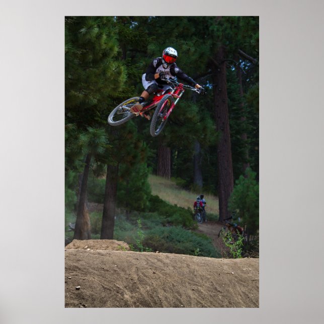 downhill mountain bike jump poster (Front)