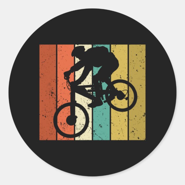 Downhill Mountain Biker Bike MTB Funny Gift Classic Round Sticker (Front)