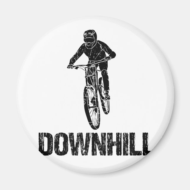 Downhill Mountain Biker Magnet (Front)