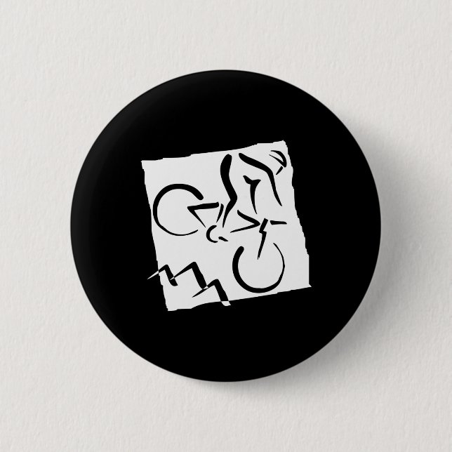 Downhill Mountain Biking  6 Cm Round Badge (Front)
