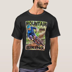 Downhill Mountain Biking A Bike Racer Illustated T-Shirt