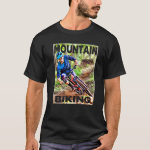 Downhill Mountain Biking A Bike Racer Illustated T-Shirt