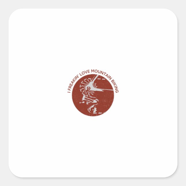 Downhill Mountain Biking – Red Logo Art Square Sticker (Front)