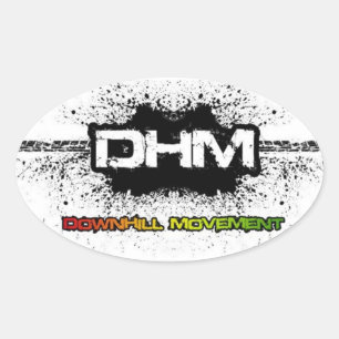 downhill movment oval sticker
