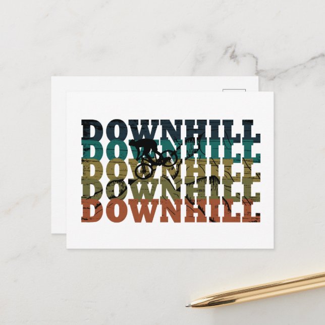 Downhill MTB Holiday Postcard (Front/Back In Situ)