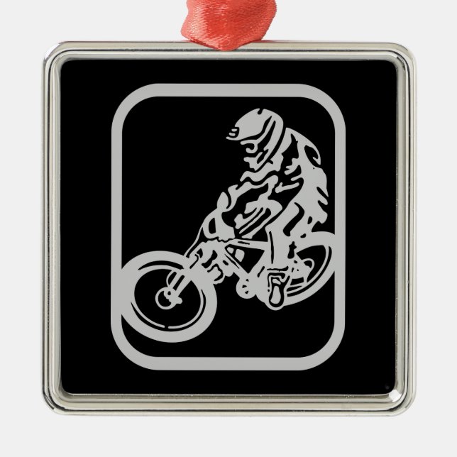 Downhill MTB Metal Tree Decoration (Front)