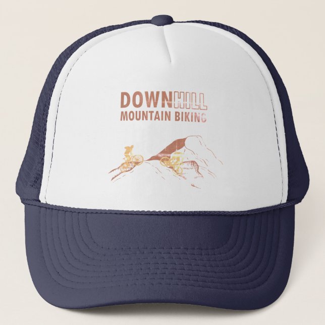 downhill off road mountain biking trucker hat (Front)