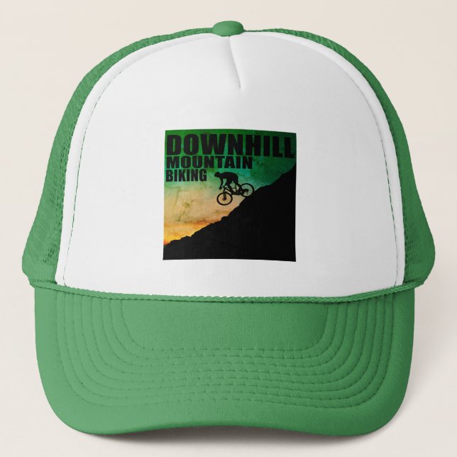 downhill off road mountain biking trucker hat (Front)