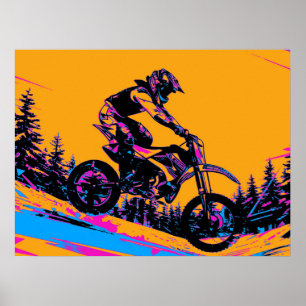 Downhill Racer - Motocross Rider Poster