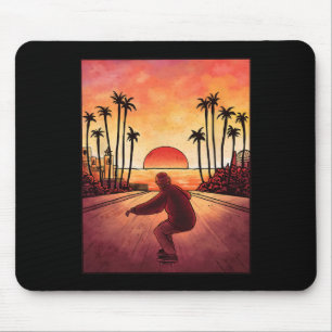 Downhill Skate Watercolor Hill Sport Skateboarding Mouse Pad