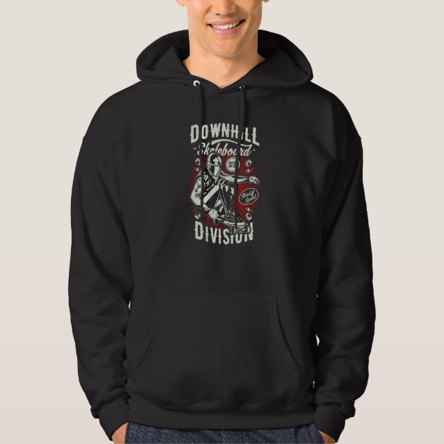 Downhill Skateboarding for Longboard Fans Hoodie (Front)