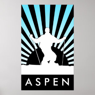 downhill ski aspen poster