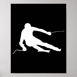 Downhill ski racing skiing fan poster