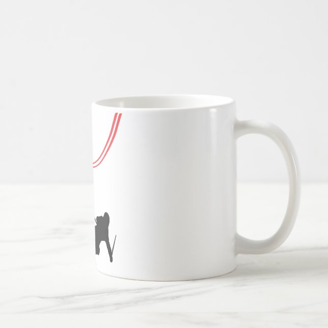 downhill ski skiing red track coffee mug (Right)