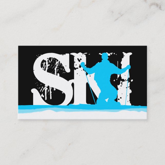 downhill ski stripes business card (Front)