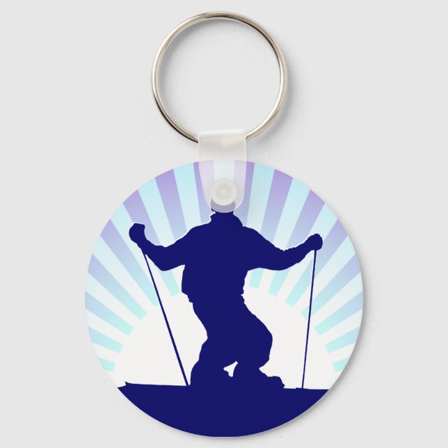 downhill skier key ring (Front)