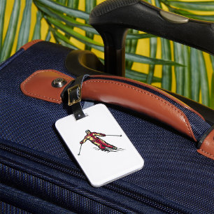 Downhill Skier Luggage Tag