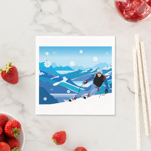 Downhill Skier Paper Napkins