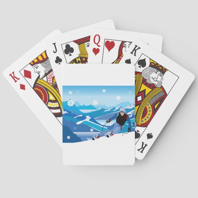 Downhill Skier Playing Cards (Back)