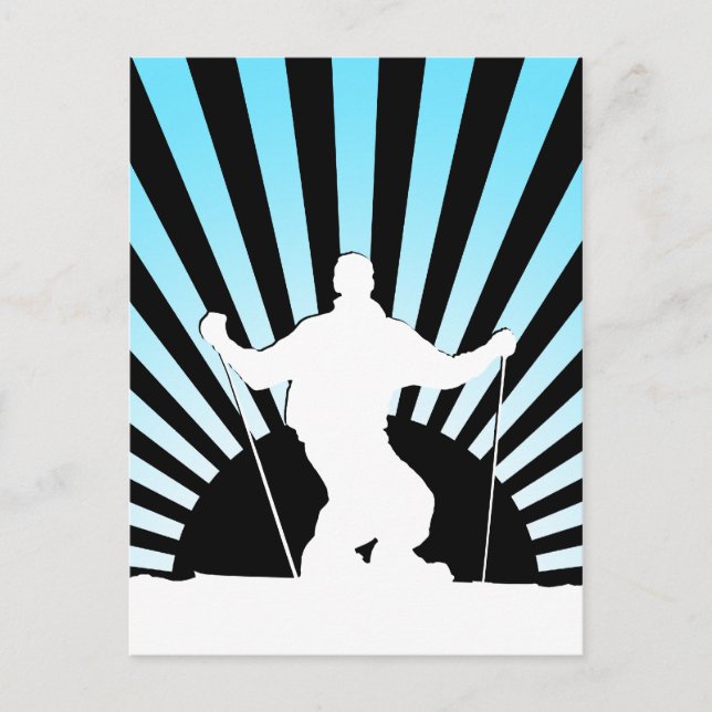 downhill skier postcard (Front)