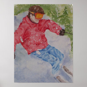 Downhill Skier Poster