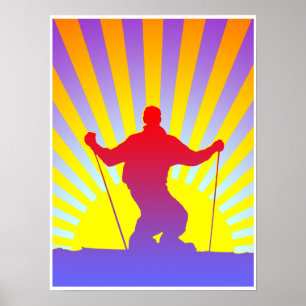 downhill skier poster