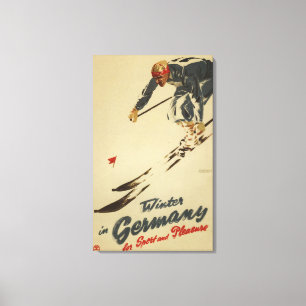 Downhill Skier - Sport and Pleasure Promo Canvas Print
