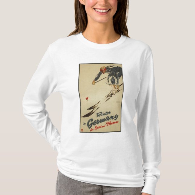 Downhill Skier - Sport and Pleasure Promo T-Shirt (Front)