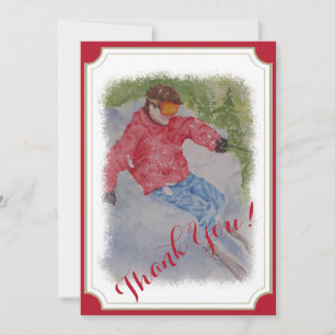Downhill Skier Thank You Card