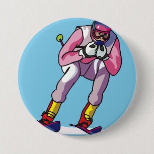 Downhill Skiing Button