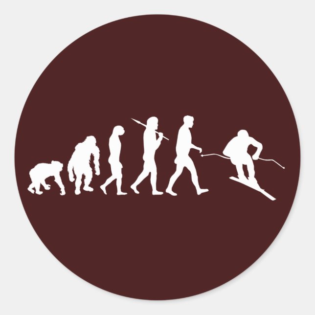 Downhill skiing Downhill Skier gift Classic Round Sticker (Front)