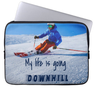 Downhill Skiing Funny Motivational Snow Ski Laptop Sleeve