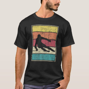 Downhill Skiing Retro Vintage With Classic Stripes T-Shirt