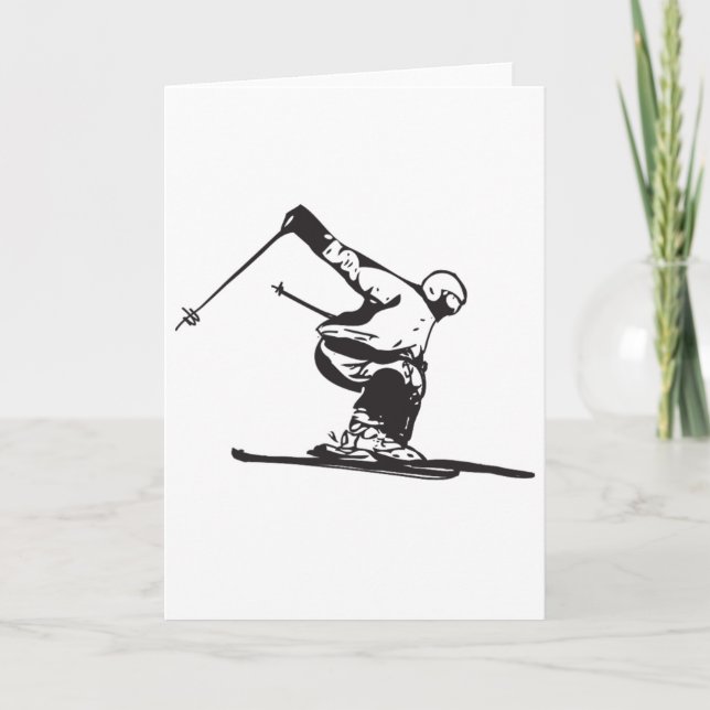 Downhill Skiing Skier  Card (Front)