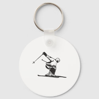 Downhill Skiing Skier  Key Ring
