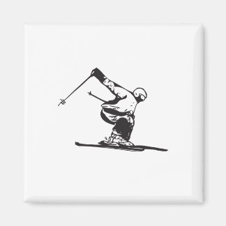 Downhill Skiing Skier  Magnet