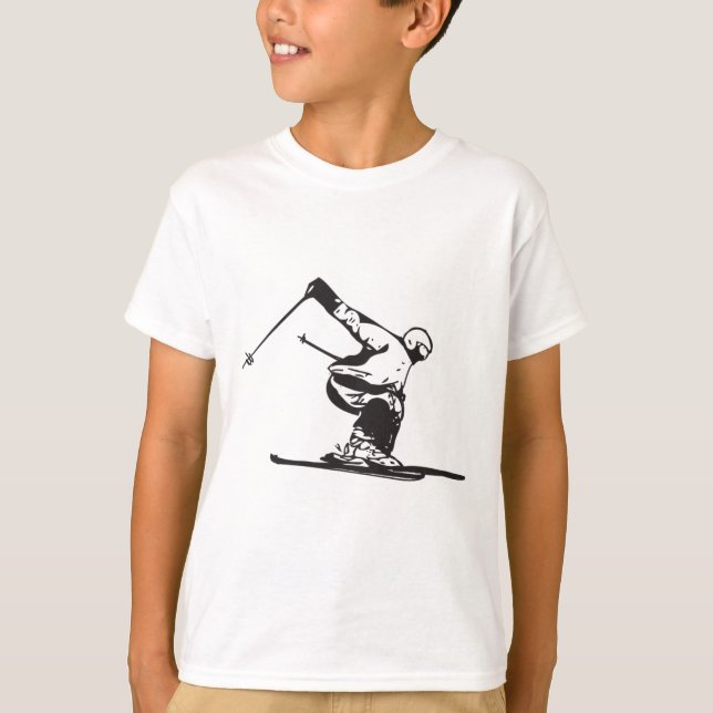 Downhill Skiing Skier  T-Shirt (Front)