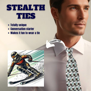 Downhill Skiing Stealth Neck Tie