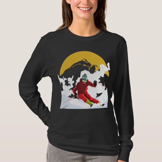 Downhill Skiing T-Shirt (Front)
