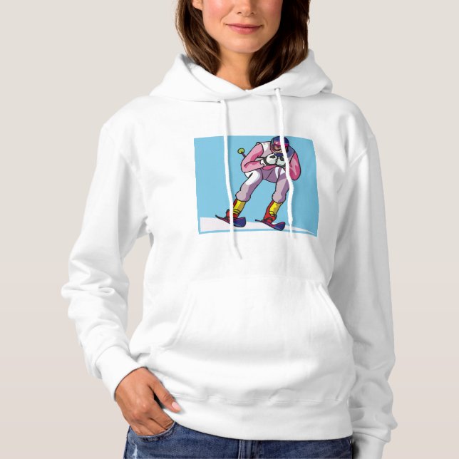 Downhill Skiing Womens Hoodie (Front)