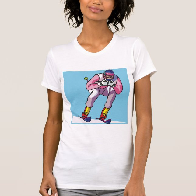 Downhill Skiing Womens T-Shirt (Front)