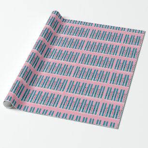 Downhill skis wrapping paper