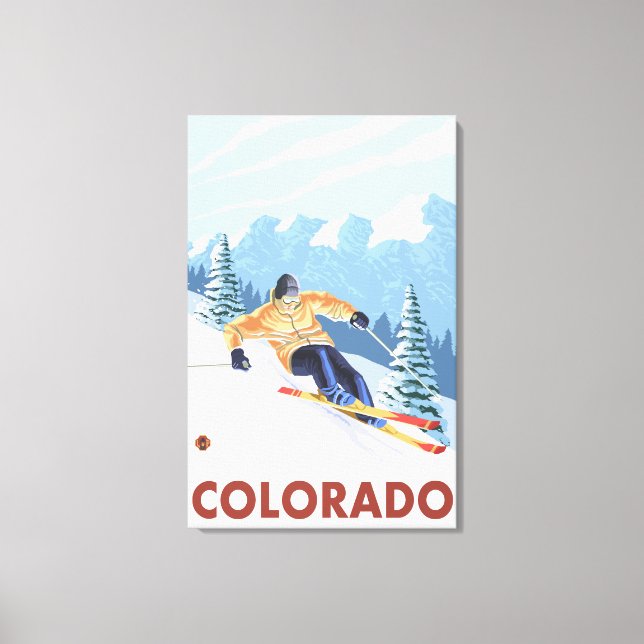 Downhill Snow SkierColorado Canvas Print (Front)