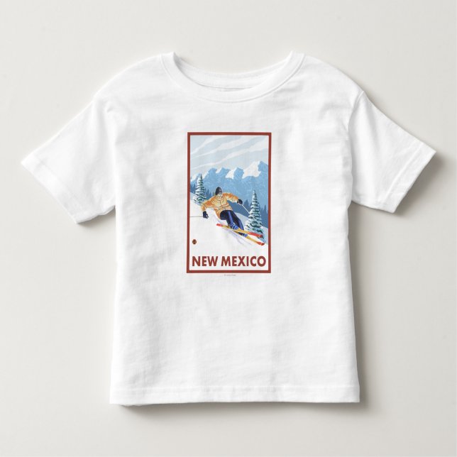 Downhill Snow SkierNew Mexico Toddler T-Shirt (Front)