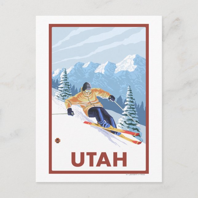 Downhill Snow SkierUtah Postcard (Front)