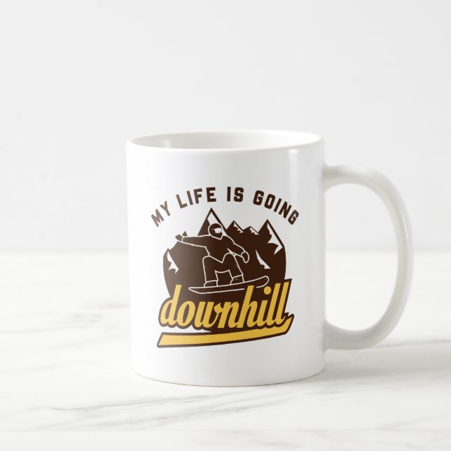 Downhill Snowboarding Coffee Mug (Right)