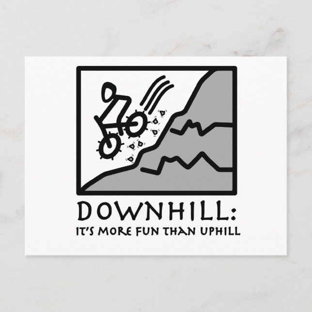 Downhill Thrill Mountain Biking Postcard (Front)