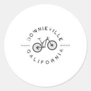 Downieville California Mountain Biking T Classic Round Sticker