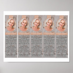 Download Floral 2x7" DIY Funeral Bookmark Template Poster