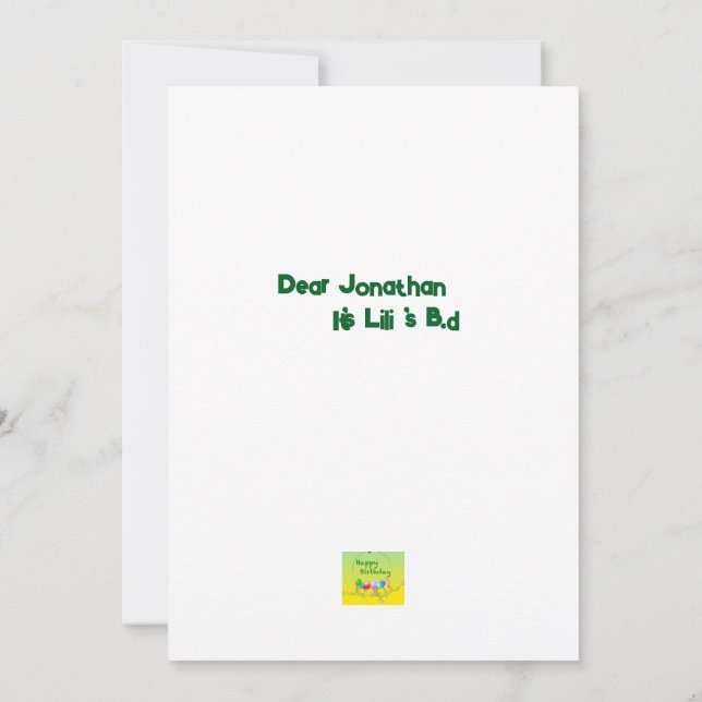 Downloadable Birthday invitationCard Monkey Invitation (Back)